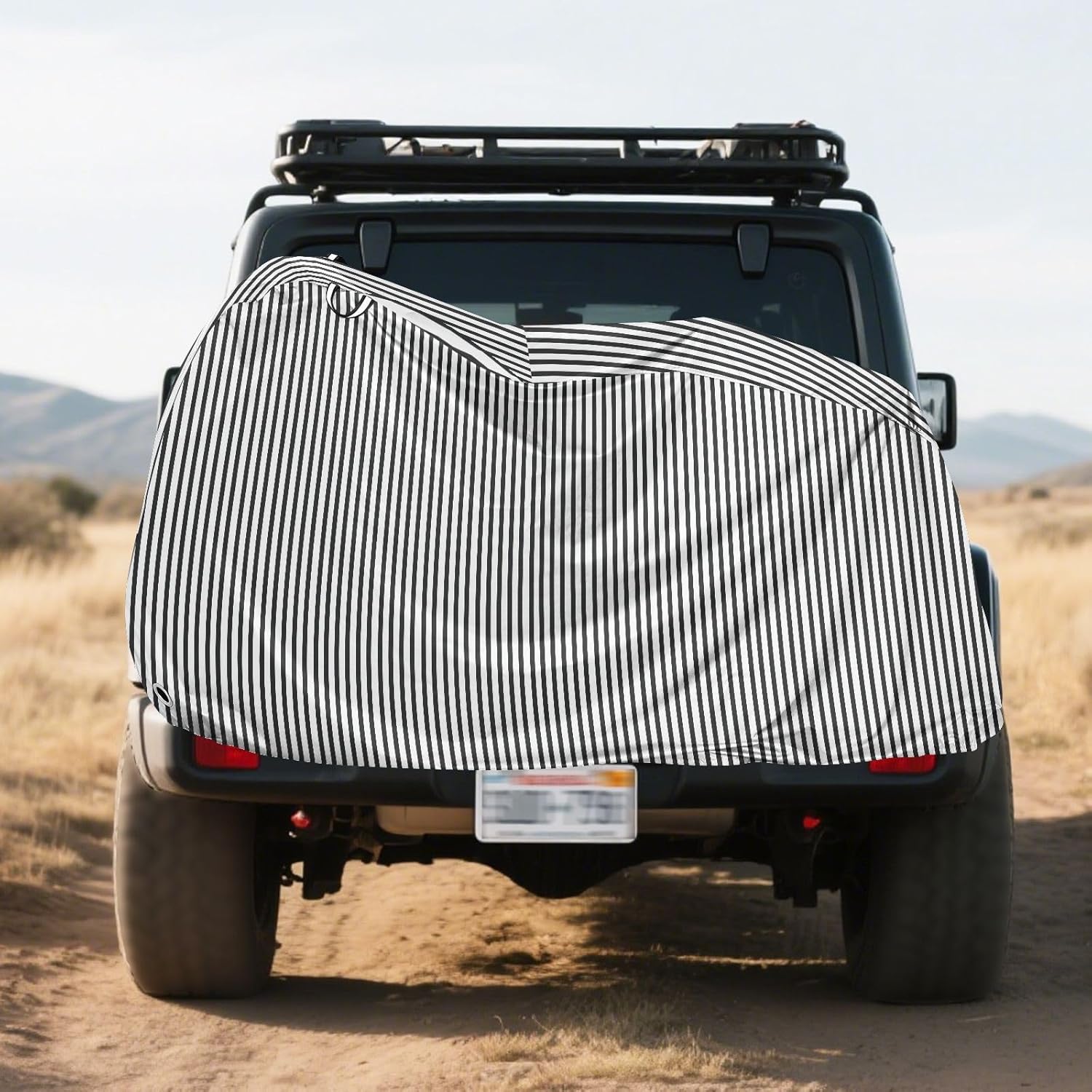 ALAZA Black & White Stripes Bike Cover Waterproof Outdoor Ebike Bicycle Covers Tarp Protection for 1/2 Bikes, Sun UV Dust Wind Proof