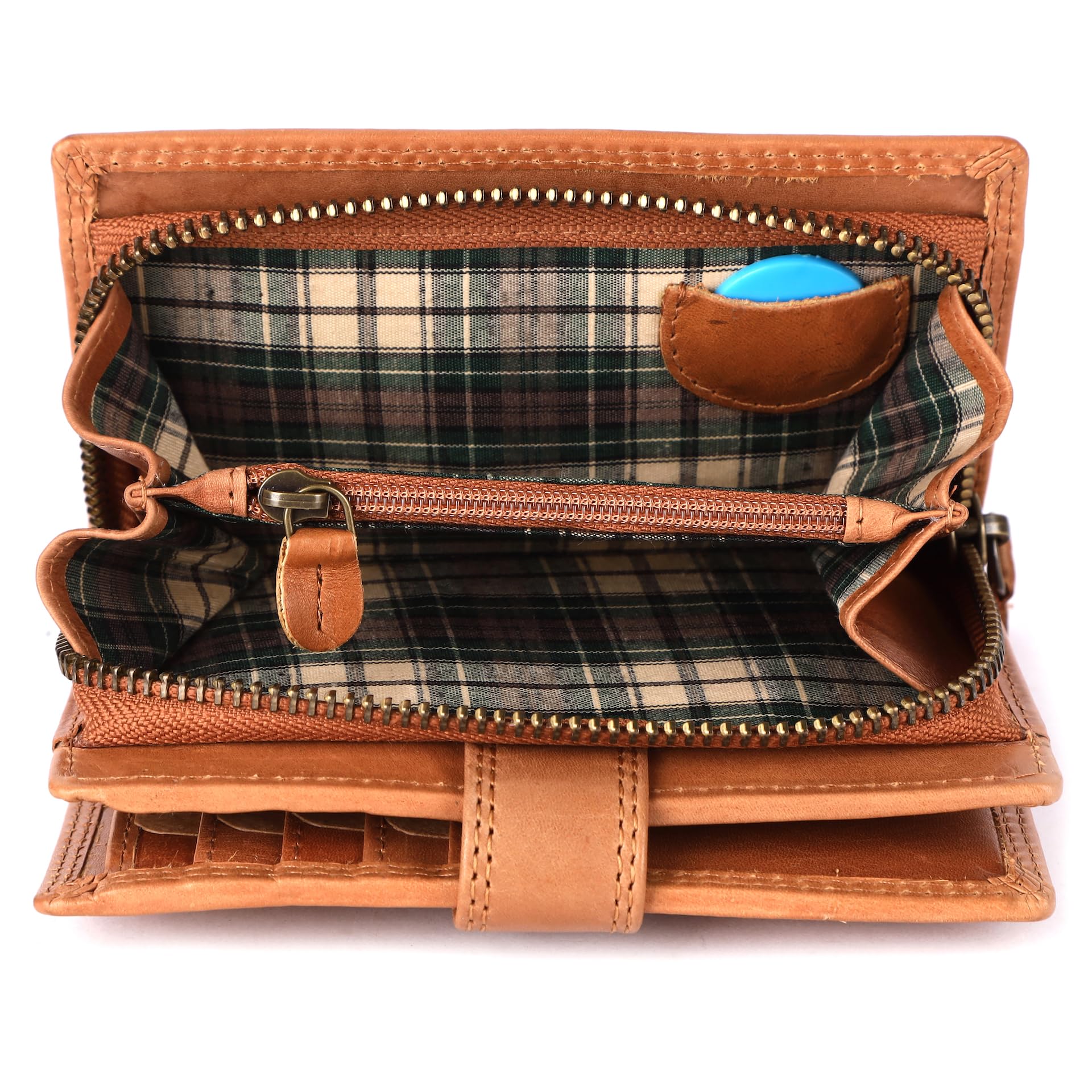Benthill Portafoglio Donna Vera pelle | Portamoneta piccolo con protezione RFID | Portafoglio con 8 scomparti per carte e tasca per monete con confezione regalo, color:Marrone