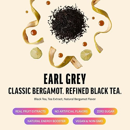 Miniatura 4 de Zest Mezcla de hojas sueltas de energía de 150 mg de alta cafeína, té negro Earl Grey, 4 onzas, caliente o helado, alternativa de café saludable