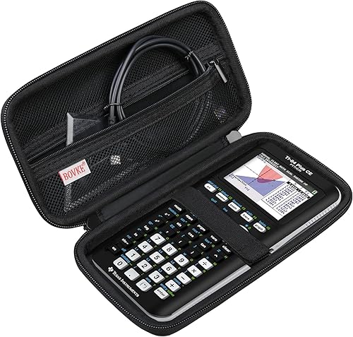 BOVKE Estuche Duro de Viaje para Calculadora Gráfica Texas Instruments TI-84 Plus CETI-84 PlusTI-83 Plus CETI-83 PlusCasio fx-9750GIII, Bolsillo de