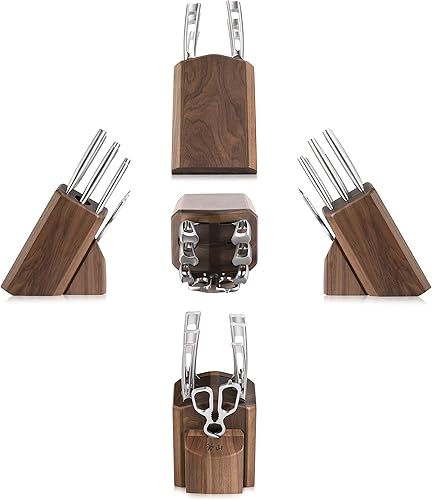 Miniatura 3 de Cangshan TN1 Series 1021950 Sueco 14C28N Juego de bloques de cuchillos forjados de acero de 8 piezas, nogal
