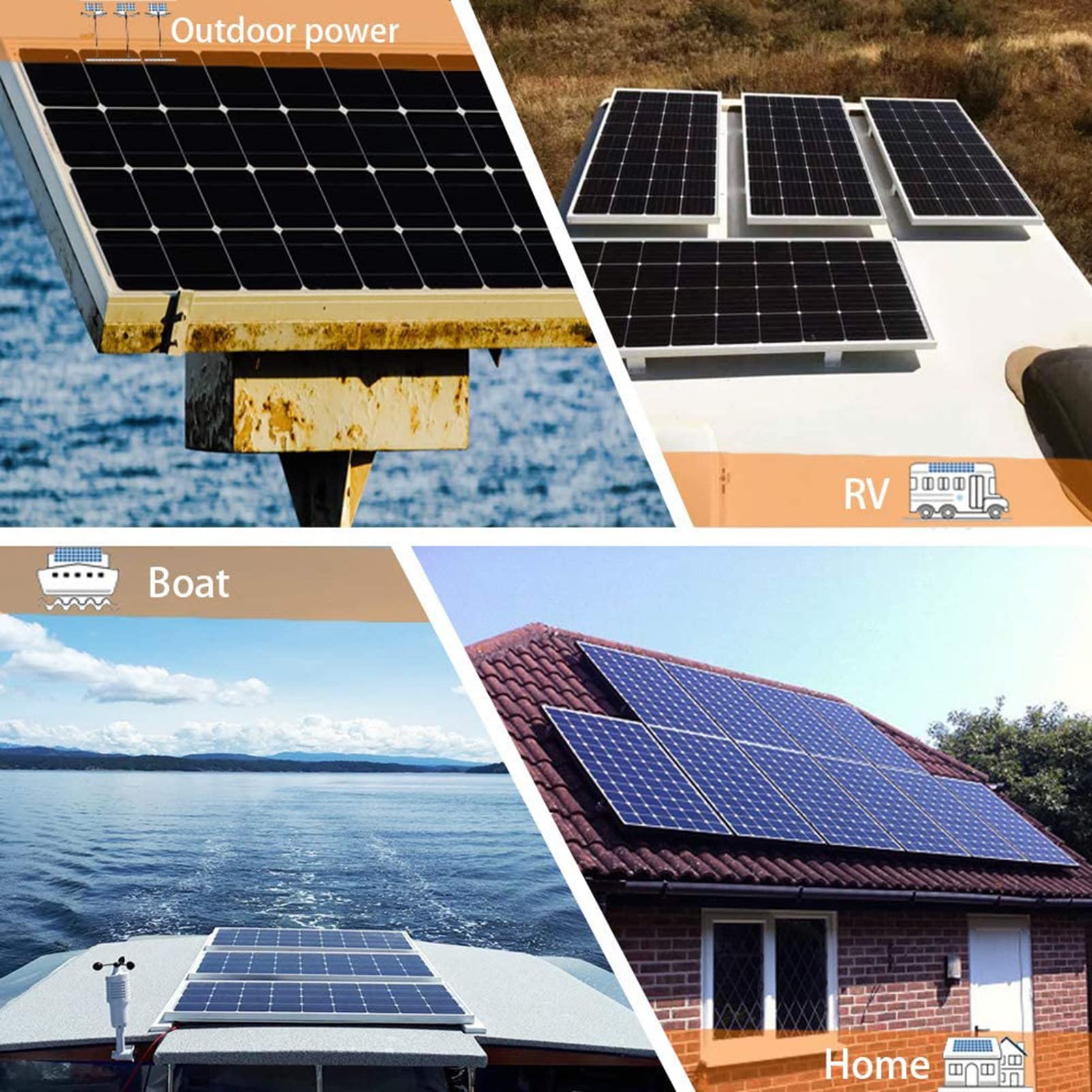 Panel Solar semiflexible de 80 W y 20 V, Apto para Yates, cabañas, Coches y Superficies Irregulares.