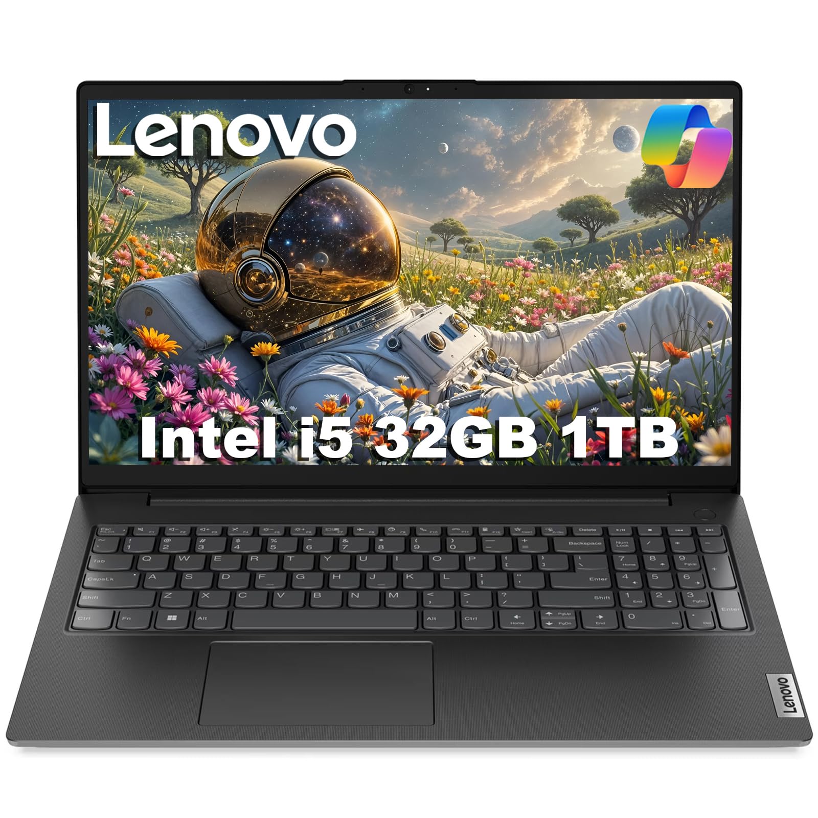 Lenovo Laptop V15 for Business, Home, Student (15.6" FHD Anti-Glare, Intel 10-Core i7-1255U, 40GB RAM, 1TB SSD), Numeric Keypad, Webcam w/Shutter, Type-C, Ethernet, Wi-Fi, Win 11 Pro w/AI Copilot