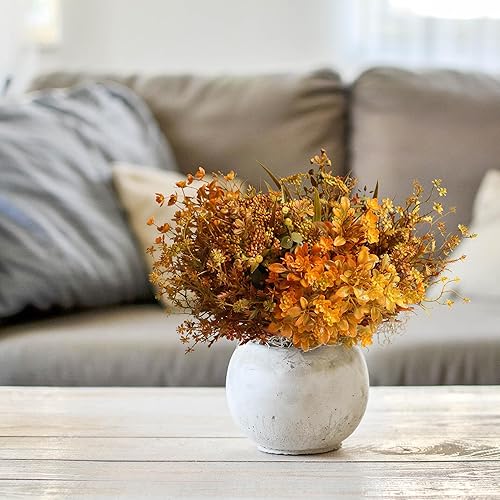 Miniatura 2 de YIBUKIY 6 paquetes de flores artificiales de otoño para mamás, plantas de otoño sintéticas que no se decoloran, vegetación falsa para interiores y