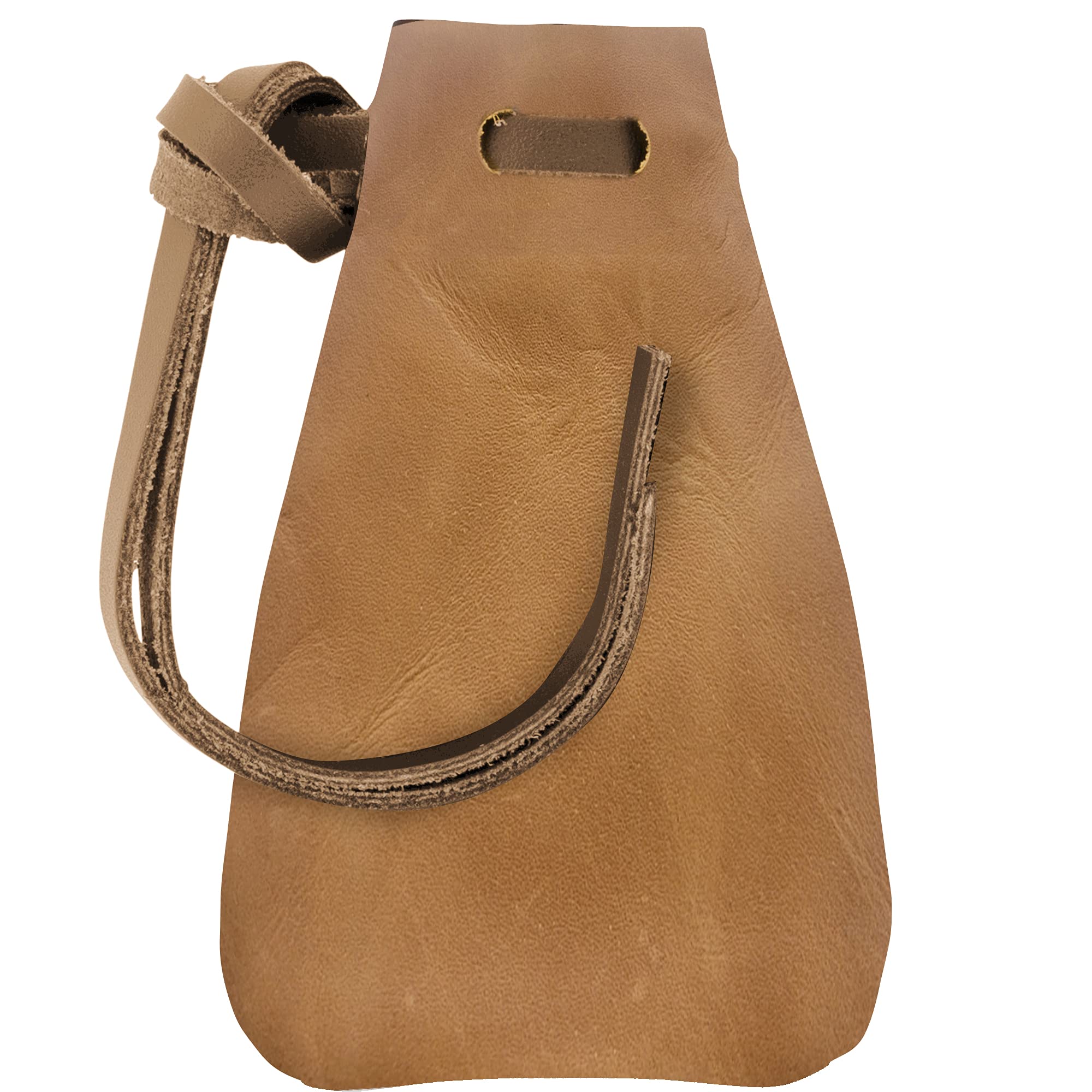 Nabob Leather Leather Drawstring Pouch, Coin Bag, Medicine Tobacco Pouch Medieval Reenactment Made in U.S.A Size 4.75" x 3"