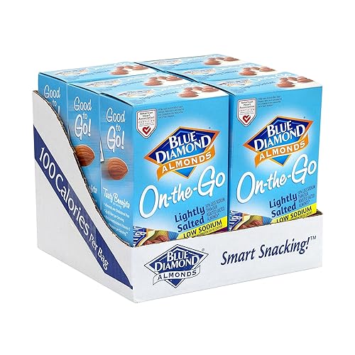 Blue Diamond Almonds, Bolsas bajas en sodio ligeramente saladas, 100 calorías (paquete de 7)