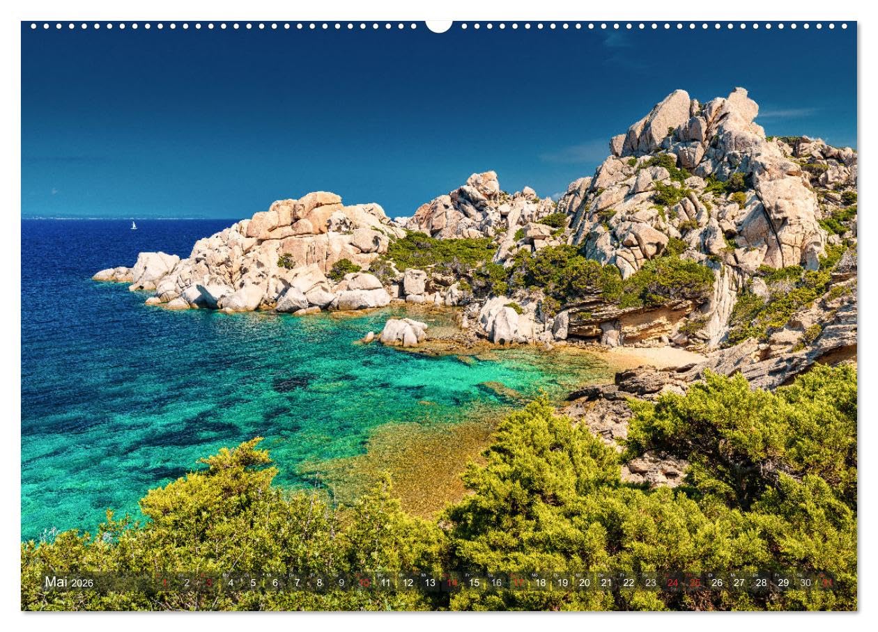 Sardinien - Karibik des Mittelmeers (Wandkalender 2026 DIN A2 quer), CALVENDO Monatskalender: Karibische Träume im Mittelmeer (CALVENDO Natur)