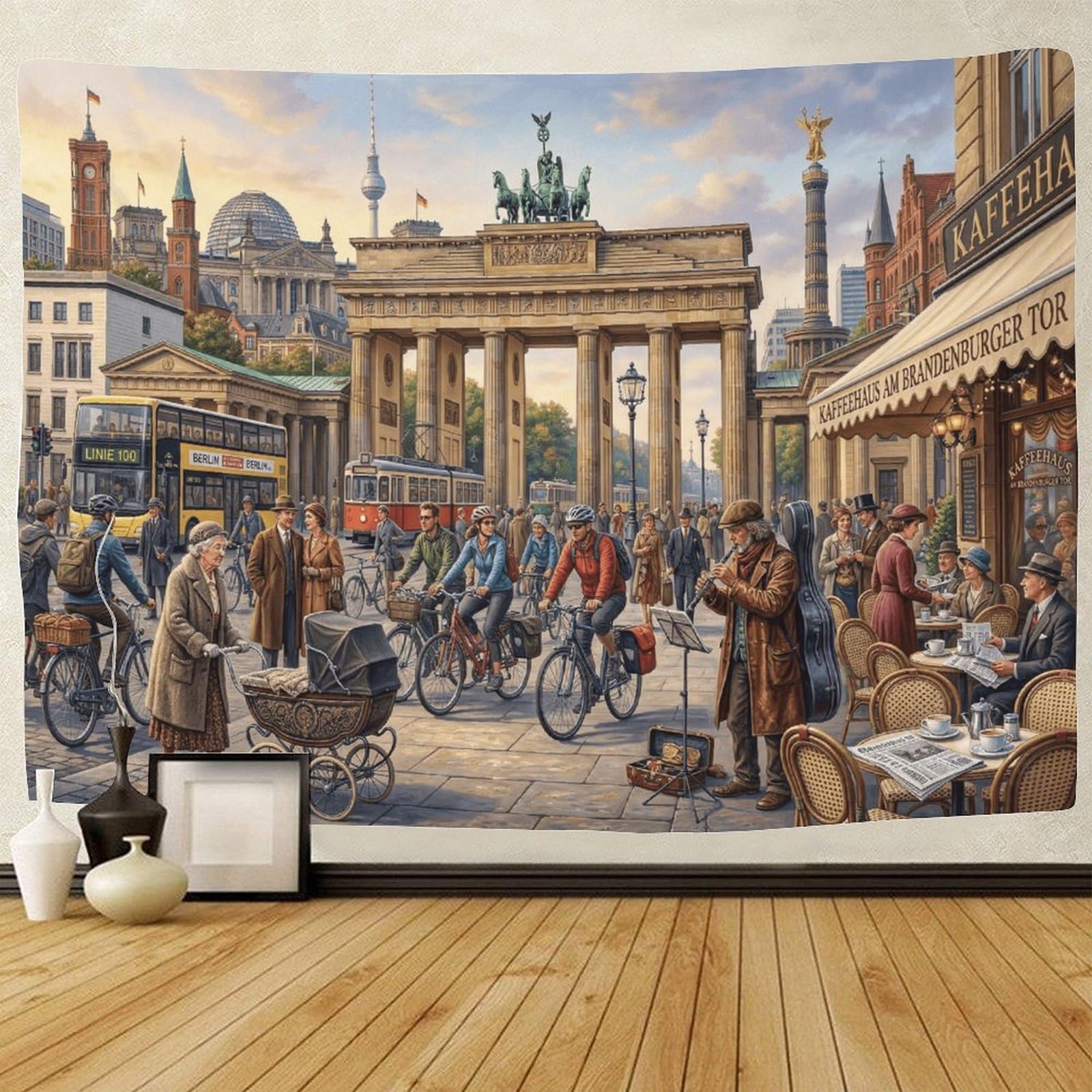 GPMNBCXZK Berlin Brandenburg Gate Tapestry for Bedroom 3D Print Wall Hanging Decor Tapestries Poster Home Decoration Bedroom Dorm 180cmx230cm