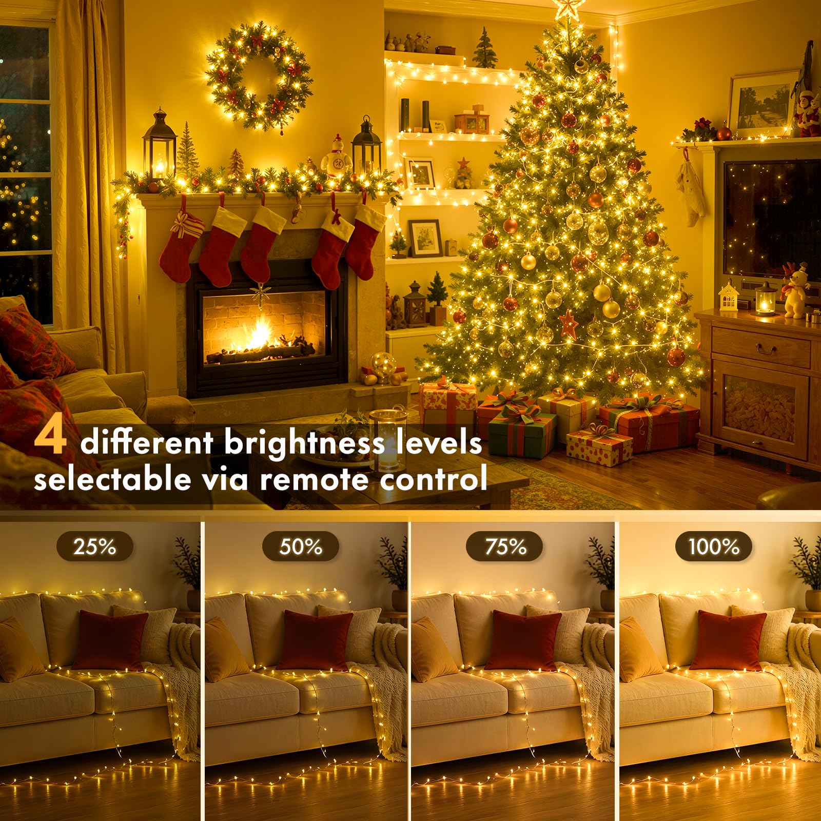 MAGGIFT 20M 1000 LED Cluster Weihnachten Lichterkette mit Fernbedienung