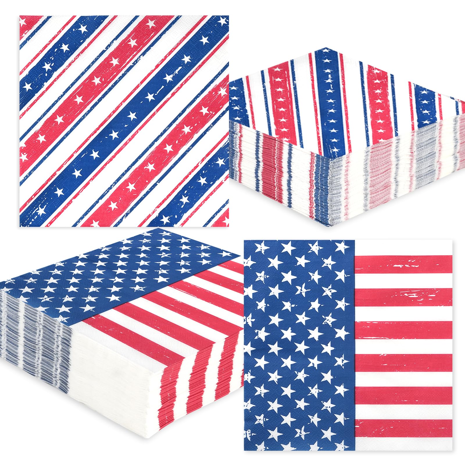 OuMuaMua 4th of July Patriotic Napkins 100 Pcs - tableware | Mubboo