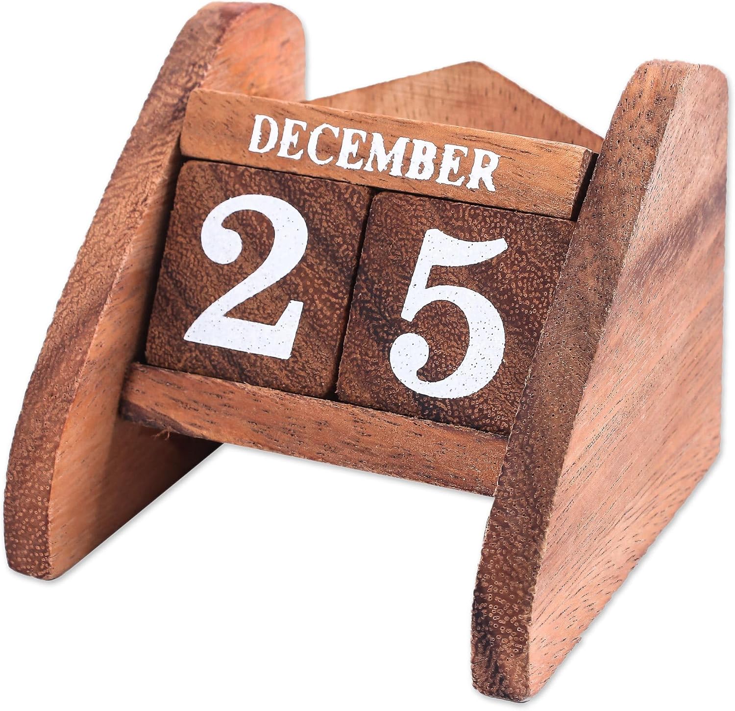 NOVICA Light Brown Handmade Raintree Wood Desk Calendar, 'Time Catcher'