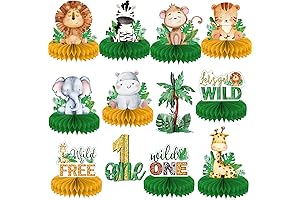 Wild One Birthday Decorations: Honeycomb Centerpieces for Jungle Safari Party