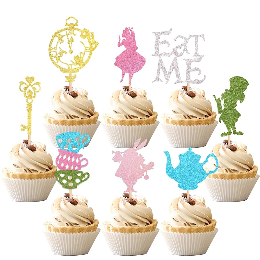Amazon.com: 24 PCS Alice In Wonderland Cupcake Toppers Glitter Bowl Key Clock Fairy Eat Me Cupcake Picks Tea Party Cake Decorations for Baby shower Kids Boys Girls Birthday Party Supplies : Grocery amazon-com-24-pcs-alice-in-wonderland-cupcake-toppers-glitter-bowl-key-clock-fairy-eat-me-cupcake-picks-tea-party-cake-decorations-for-baby-shower-kids-boys-girls-birthday-party-supplies-grocery