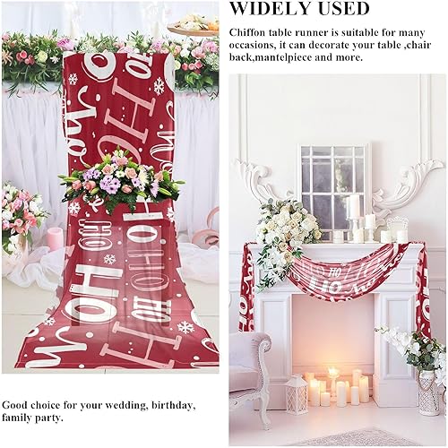 Miniatura 7 de Ho Ho Ho Funny Christmas Table Runner Fall Decor for Kitchen Decorations Christmas Table Runner 120 Inches Long