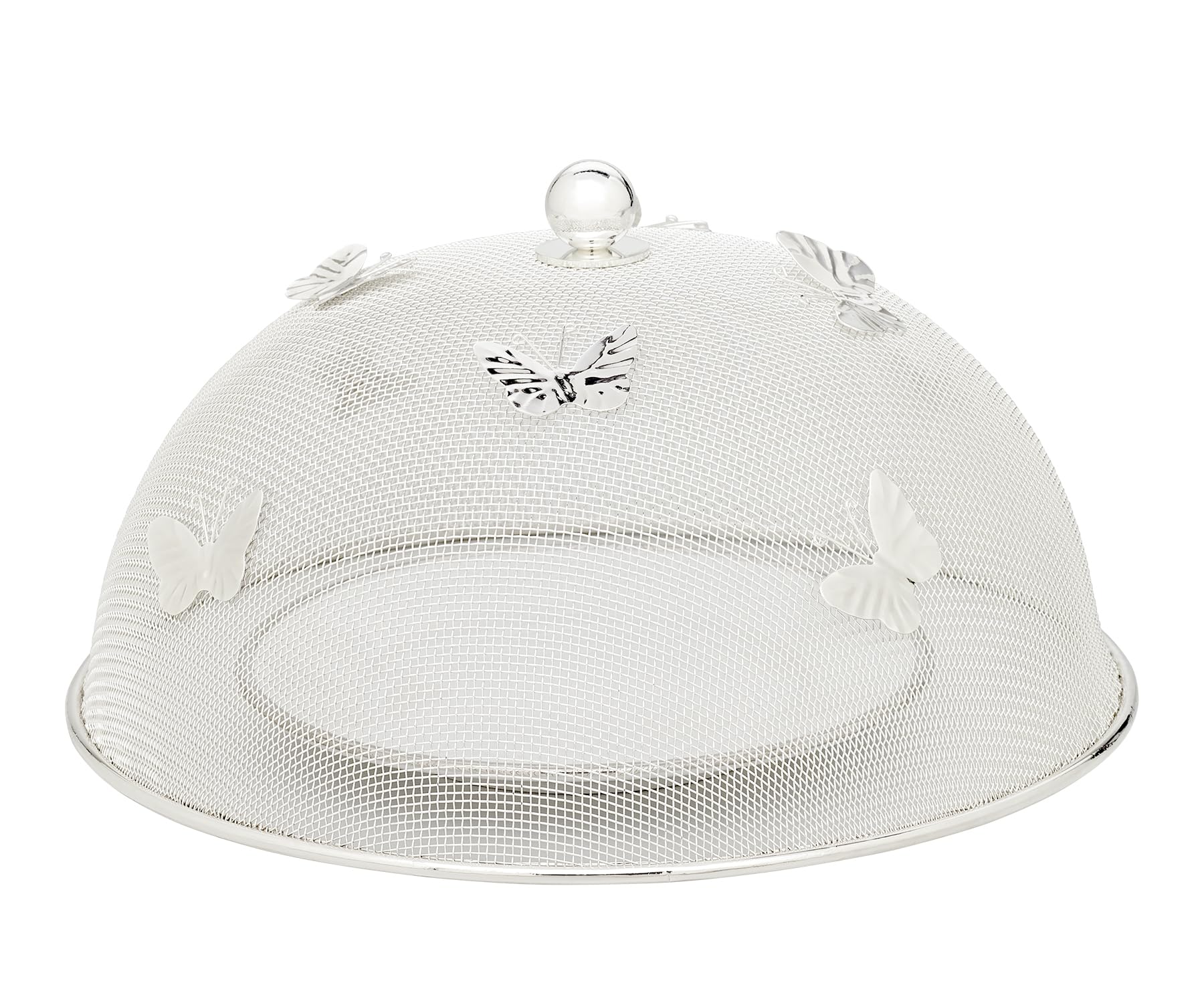 EDZARD Schutzhaube Butterfly, Durchmesser 30 cm, Höhe 16 cm, edel versilbert, anlaufgeschützt - Speiseschirm, Fliegenhaube