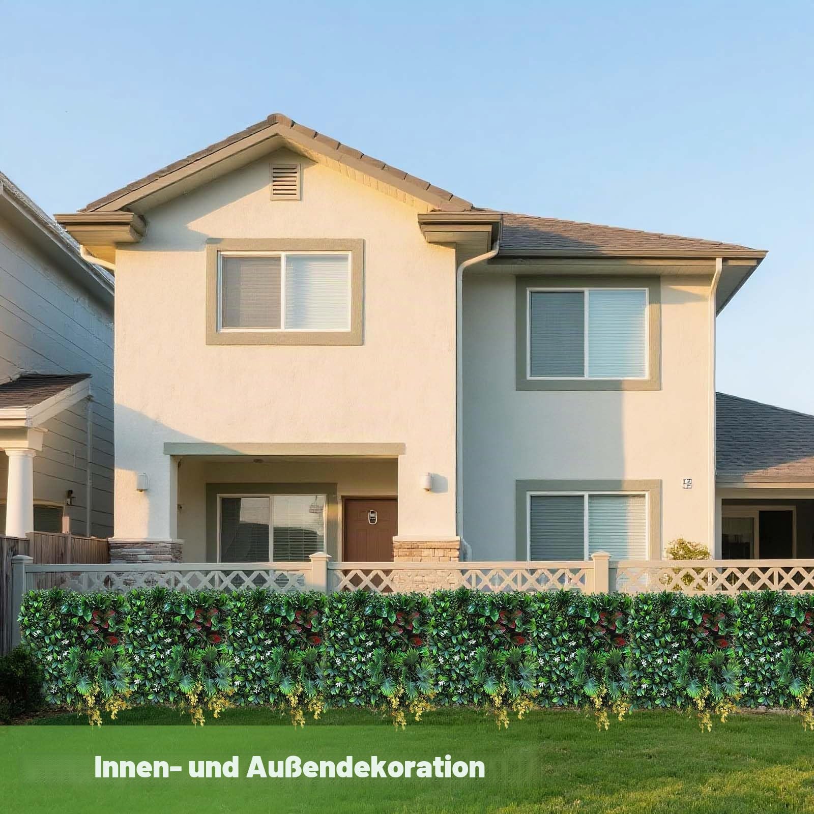12 Stück Künstliche Pflanzen Rasen Wand 50X50cm, Künstliche Pflanzenwand UV Geschützt, Künstliche Buchsbaumplatten Anti-Verblassen, Buchsbaumhecke Wandpaneele für Garten im Freien, Indoor Dekoration