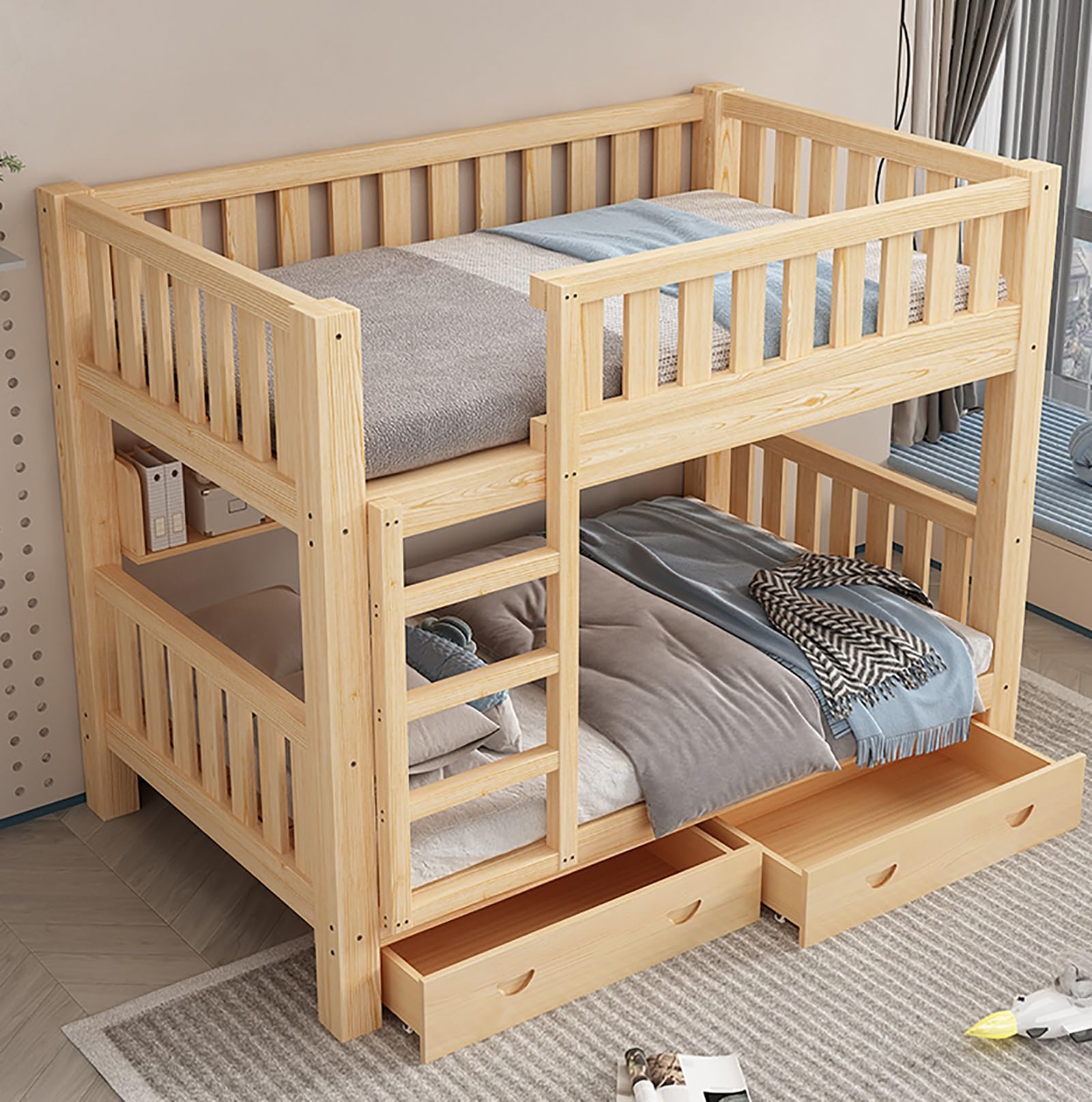Amazon｜NOBBAT ロフトベッド システムベッド 木製 2段ベッド 大人用