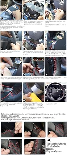 Miniatura 8 de Funda para volante de bricolaje para Subaru Impreza 2013 2014 2015 2016  Forester 2014-2016  Outback Legacy 2012-2014  XV Crosstrek 2013-2015