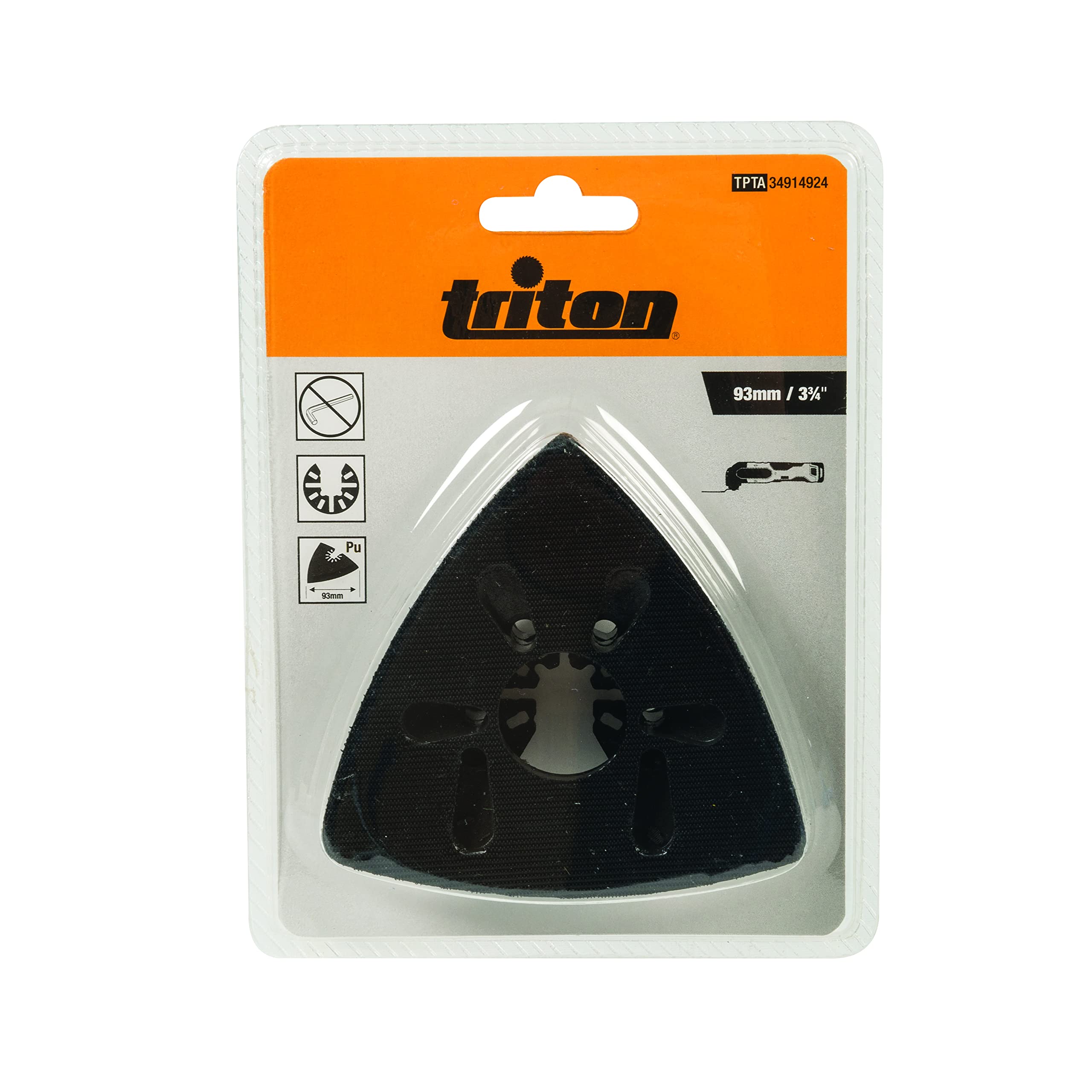 Triton EVA Hook & Loop Sanding Pad 93mm (914924), Black - Image 3