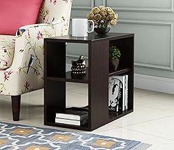 Deion Wooden Bed Side Table with Shelf | 2 Tier Rack for Bedroom | Bedside Table for Bed Room | Side Table for Living Room | Coffee Table | Corner Table for Home Furniture, Brown
