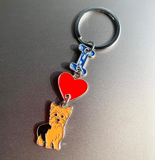 Foto 3 de 7 de MeiAOBest Llavero con colgante de perro con texto en inglés "I Love Dog"