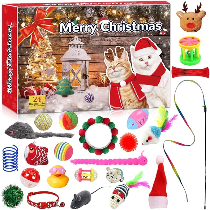 Calendrier de l'Avent pour nouveau chat 2024, compte à rebours de 24