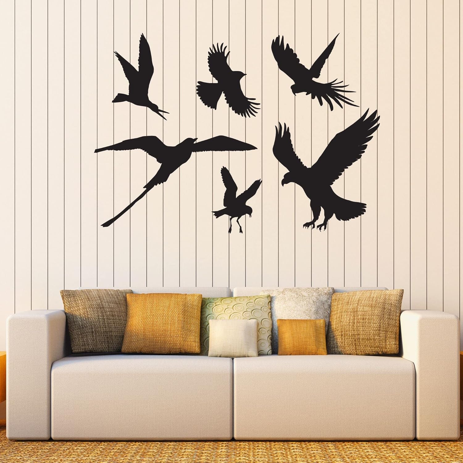 Birds Vinyl Wall Decal Collection Eagle Parrot Stickers Mural (k144) Black