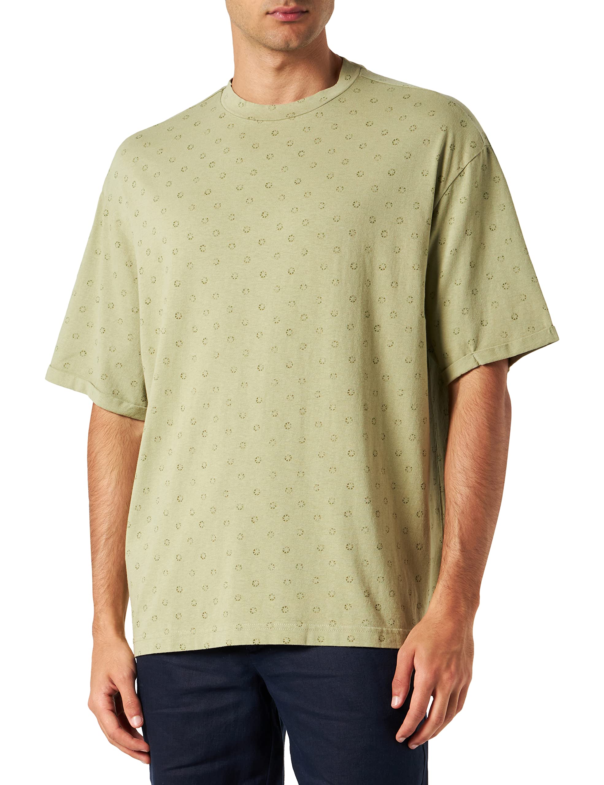 MUSTANG Men's Style Aidan C AOP T-Shirt, Indigo Dots 6205 12417, S