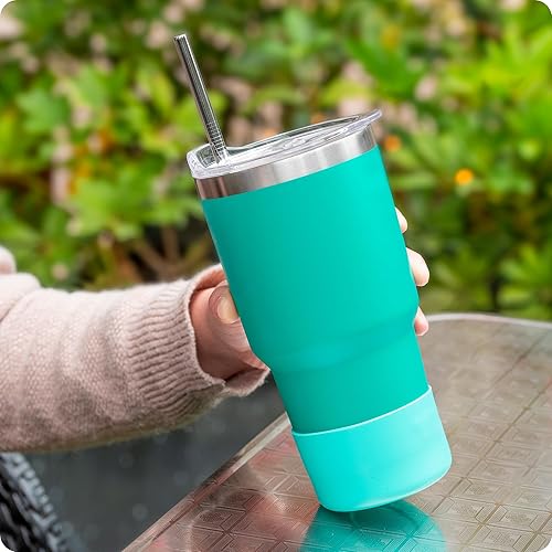 Miniatura 10 de Prurex 2 botas de silicona para Stanley Quencher Adventure H2.0 FlowState vaso de 40 onzas y vaso Stanley IceFlow de 30 onzas, funda inferior de