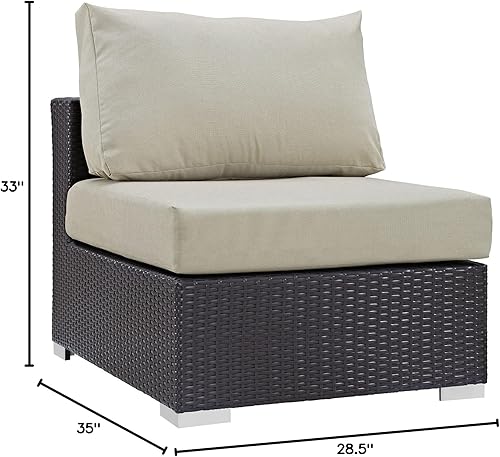 Vista 75 de Modway EEI-1911-EXP-ORA Convene - Muebles otomanos cuadrados de tela para patio, muebles de exterior, color naranja espresso Espresso Naranja