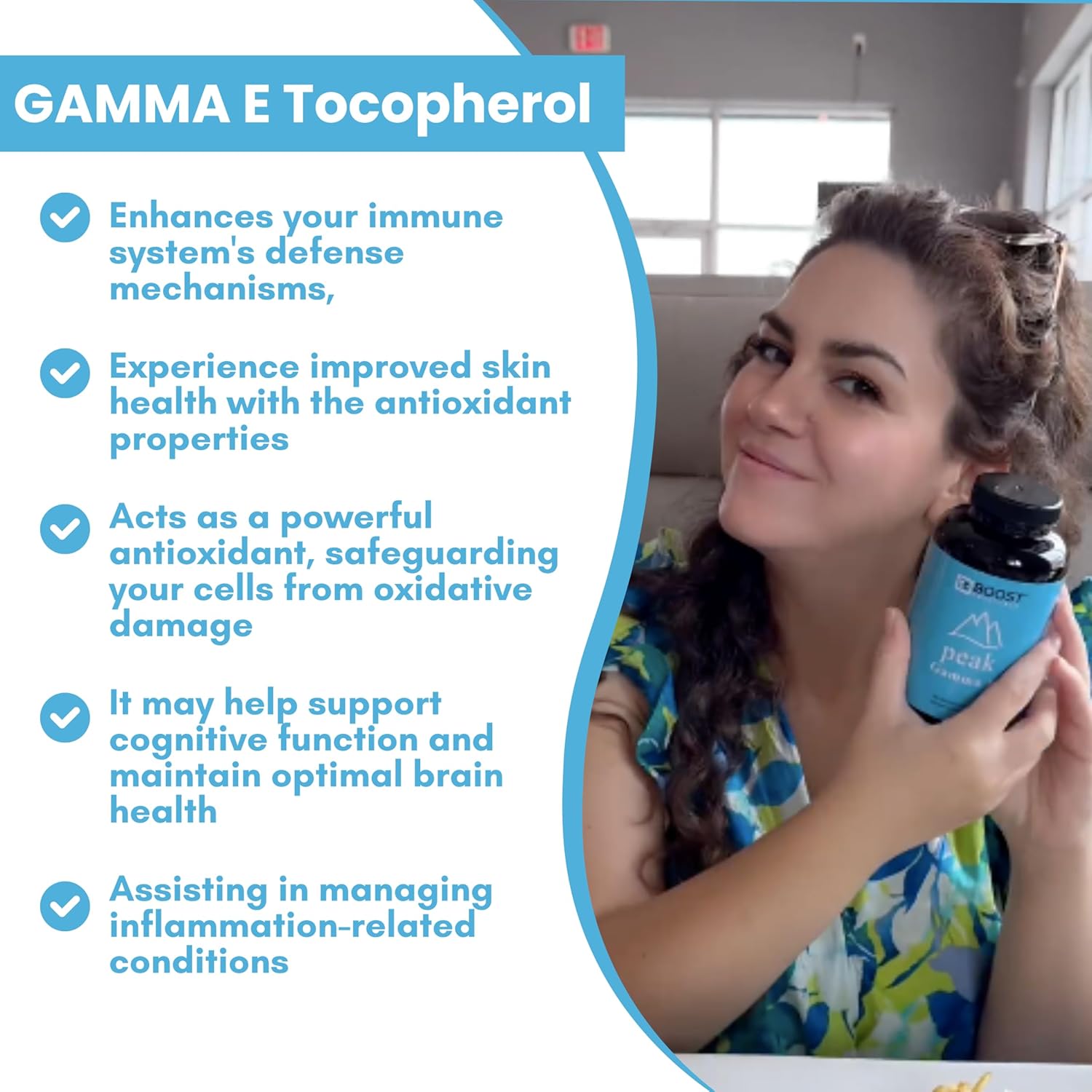 BoostCeuticals Gamma E 90mg Mixed Tocopherols - Inflammation Support, Heart Health, Nitrogen Free Radical Protection, Prostate Health, Omega 3 Synergy, Non-GMO 180 Vegan Capsules