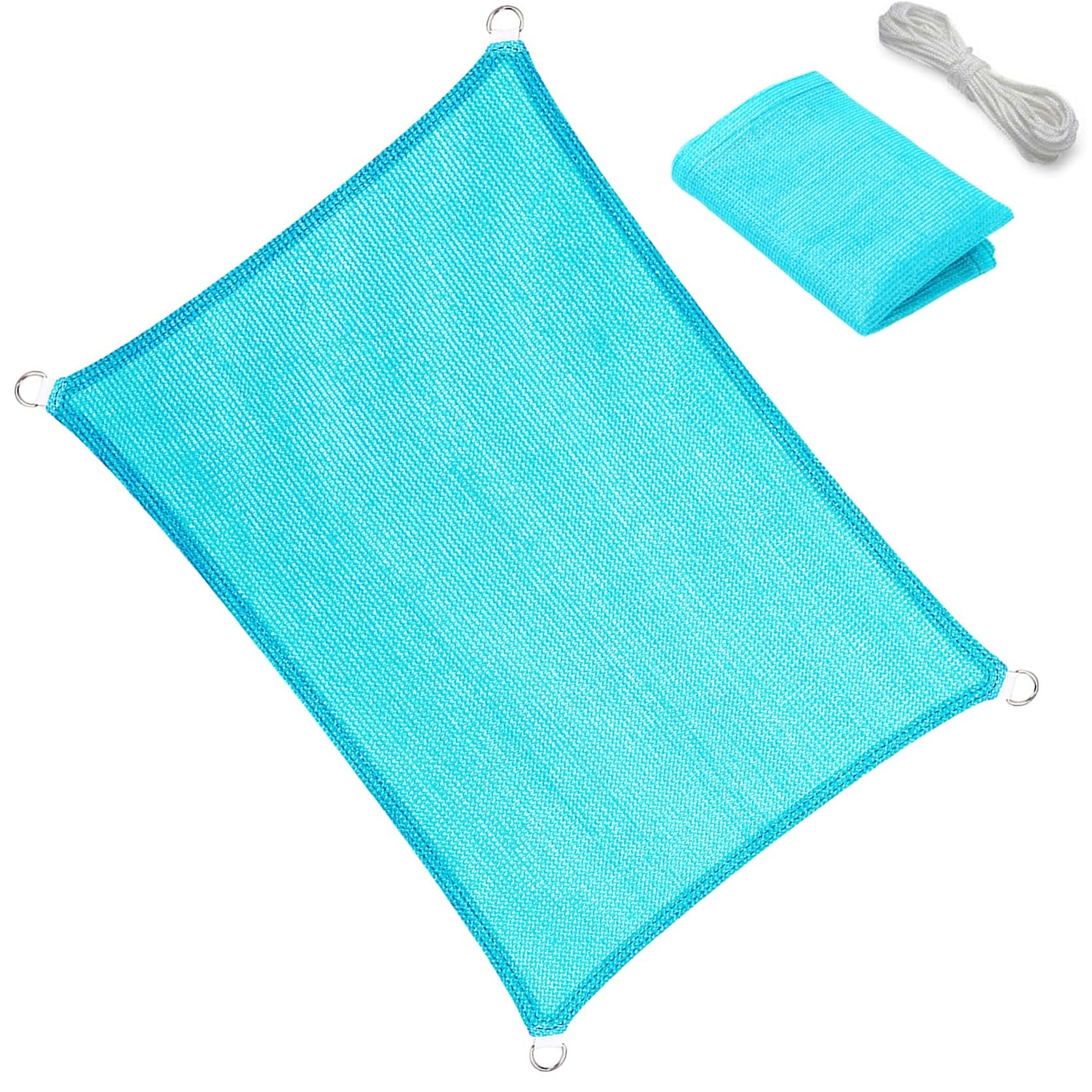 KLGFBDC Breathable Sun Sail 250x640 cm UV Resistant Windproof Tear Resistant HDPE Shade Canopy for Patio & Garden Square Outdoor Sun Protection Sky Blue