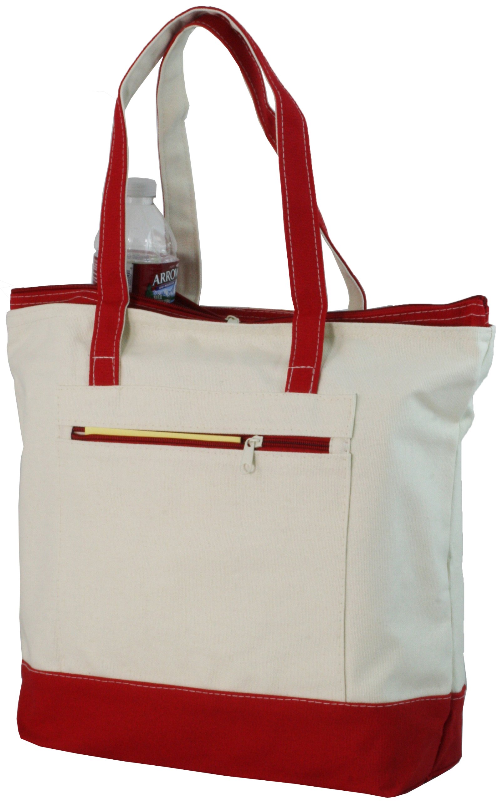 Zipper Canvas Tote Bag