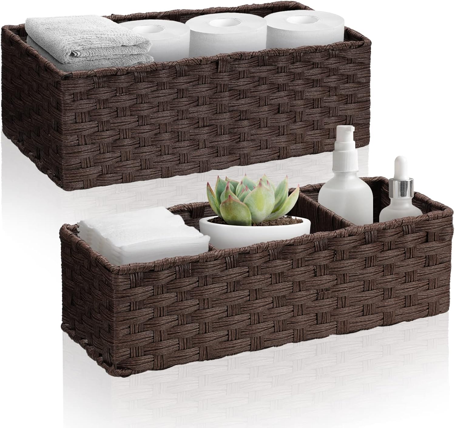 Toilet Tank Baskets Bathroom Baskets for Organizing, Easy