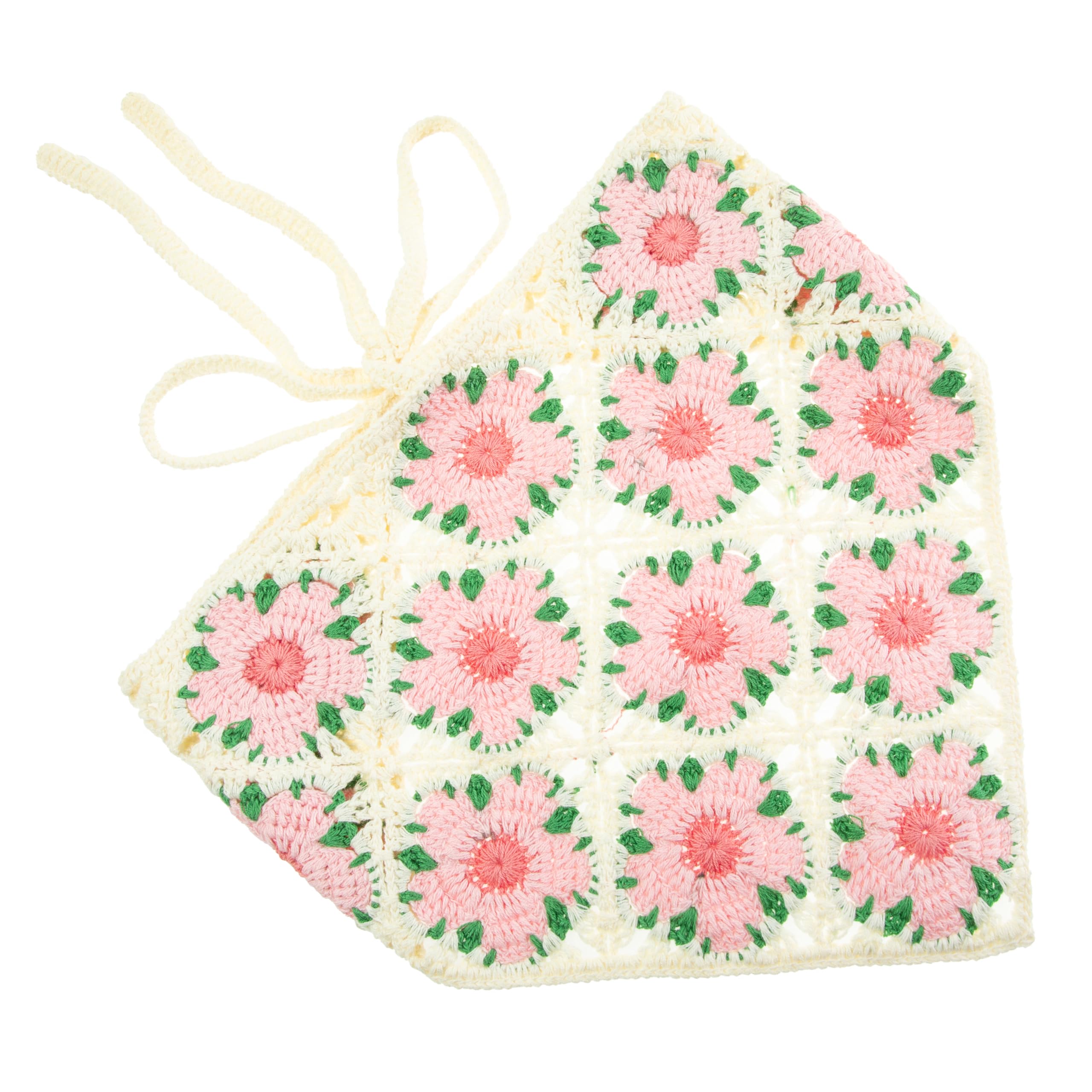 OSOPLAY Handmade Crochet Triangle Bandana with Cute Animal Patterns Elegant Adorable Kerchief