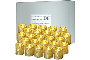 LOGUIDE Art Deco Party Decorations: Golden Flameless Votives for Scintillating Ambiance