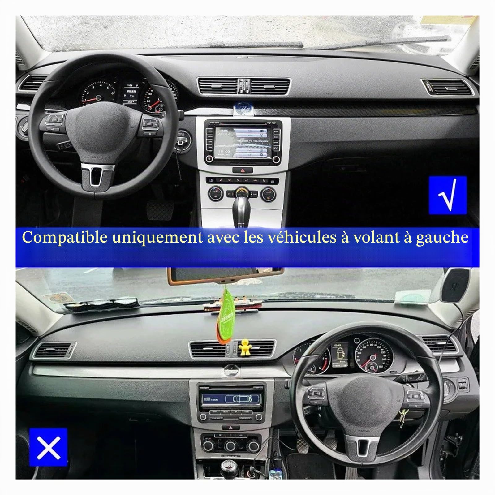 Grille D'aération Centrale Pour VW Pour Passat B6 B7 CC R36 Piano Black Climatisation AC Vent Outlet Assembly LHD Car 3AD819728A 3AD819701A(LHD Piano 3PCS)