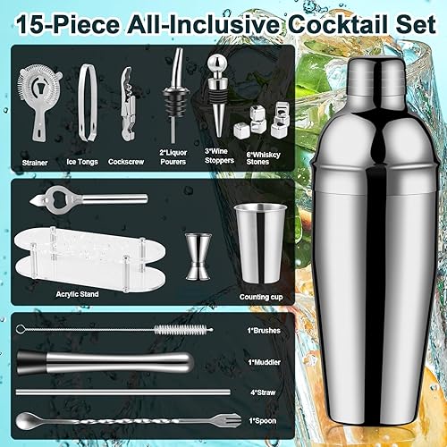 Miniatura 2 de Coctelera Bar Herramientas Set Bar Kit 26oz Martini Shaker Professional Barman Kits