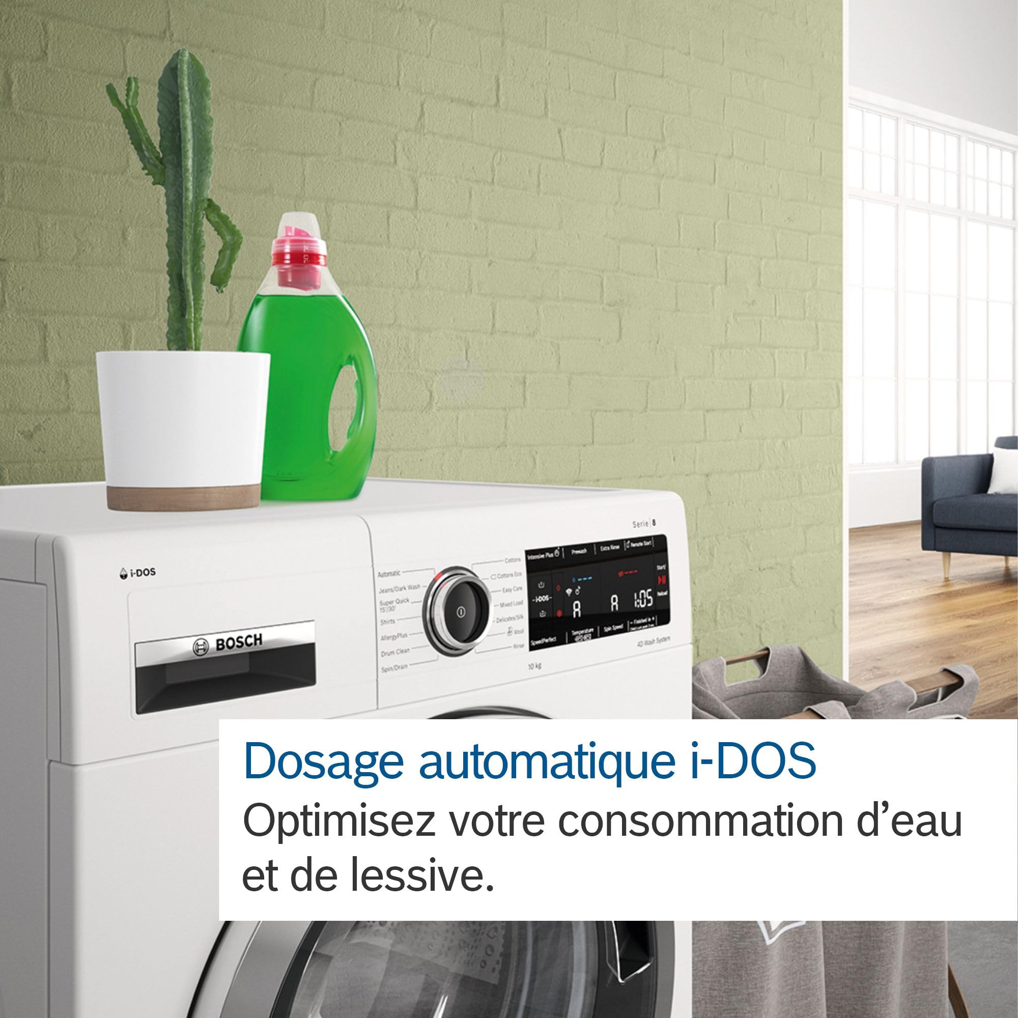Bosch Série 6 Lave-linge Pose-libre 9 kg 1400 trs/min Blanc