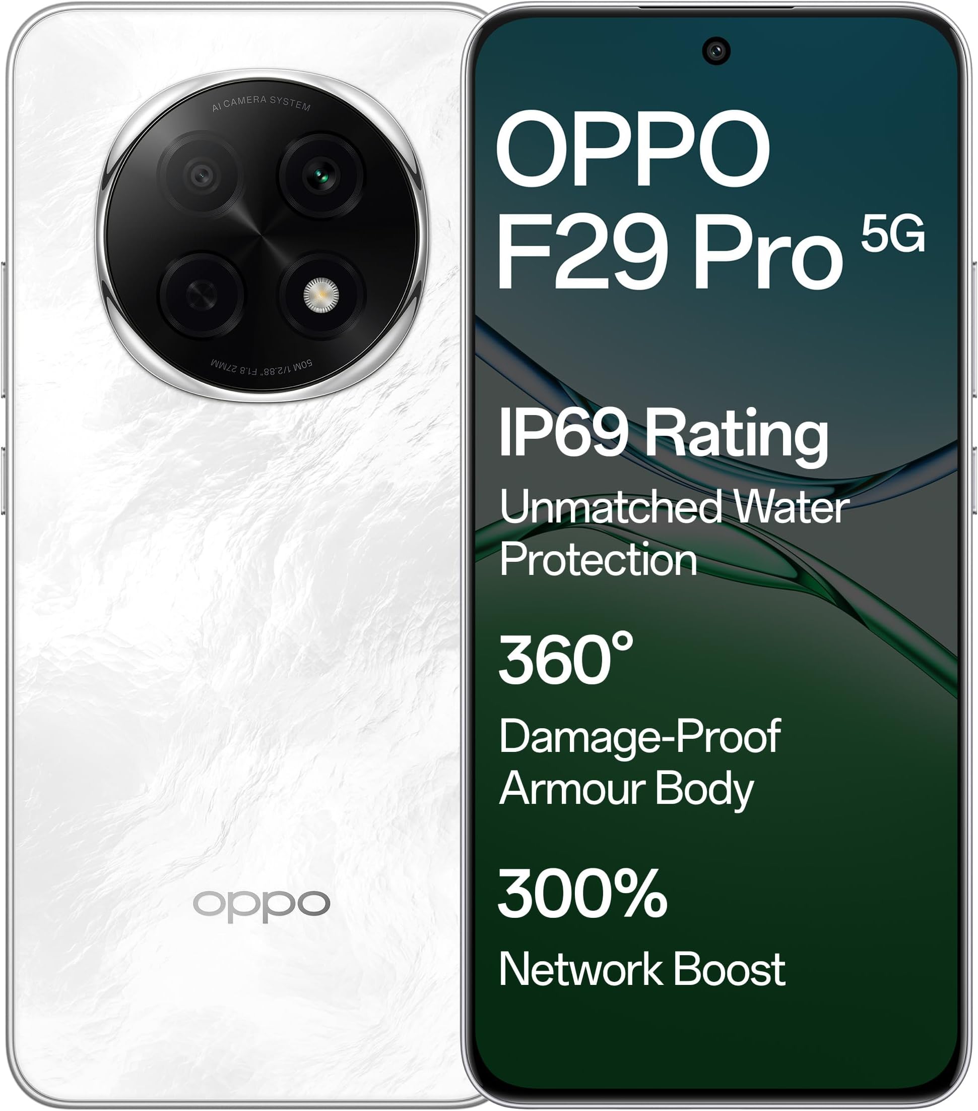OPPO F29 Pro 5G (Marble White, 8GB RAM, 128GB Storage) with No Cost EMI/Additional Exchange Offers