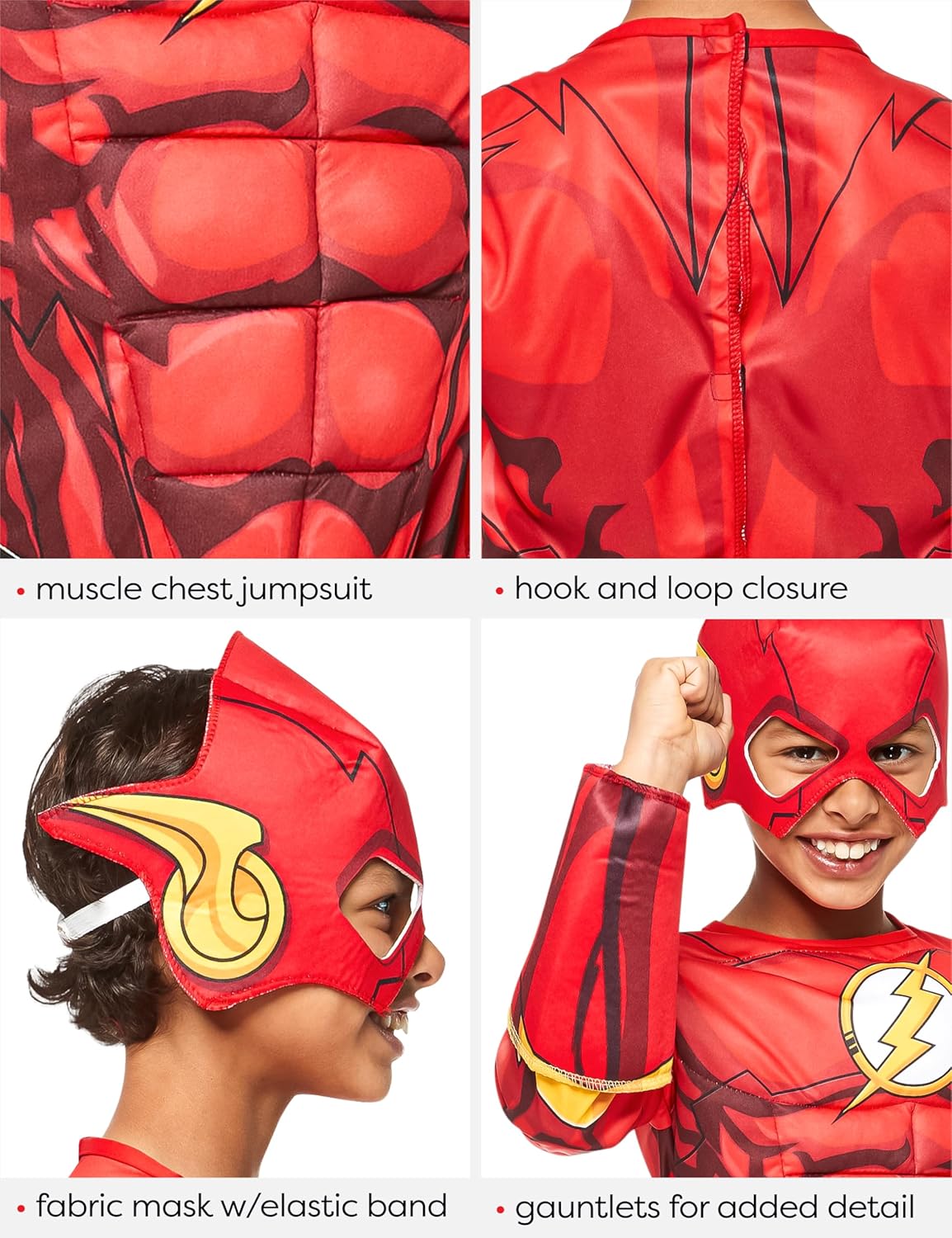 Rubies DC Comics Superheroes: The Flash Costume for Kids, Boy's Large