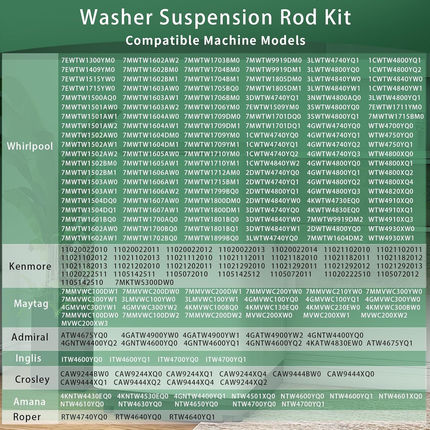 NTW4600YQ1 NTW4650YQ0 NTW4630YQ0 Washer Suspension Rods Replaces WTW4800XQ4 RTW4640YQ0 RTW4640YQ1 WTW4800XQ2 NTW4610YQ0 ATW4675YQ1 MVWC200XW2 WTW4800XQ0 NTW4700YQ1 MVWC200XW0 MVWC200XW3 Washer