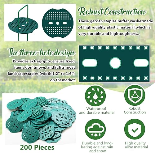 Miniatura 3 de 200 piezas de grapas de paisaje, juntas de paisaje, juntas de grapas para paisaje, estacas de jardín, estacas de paisaje, junta de pasadores de