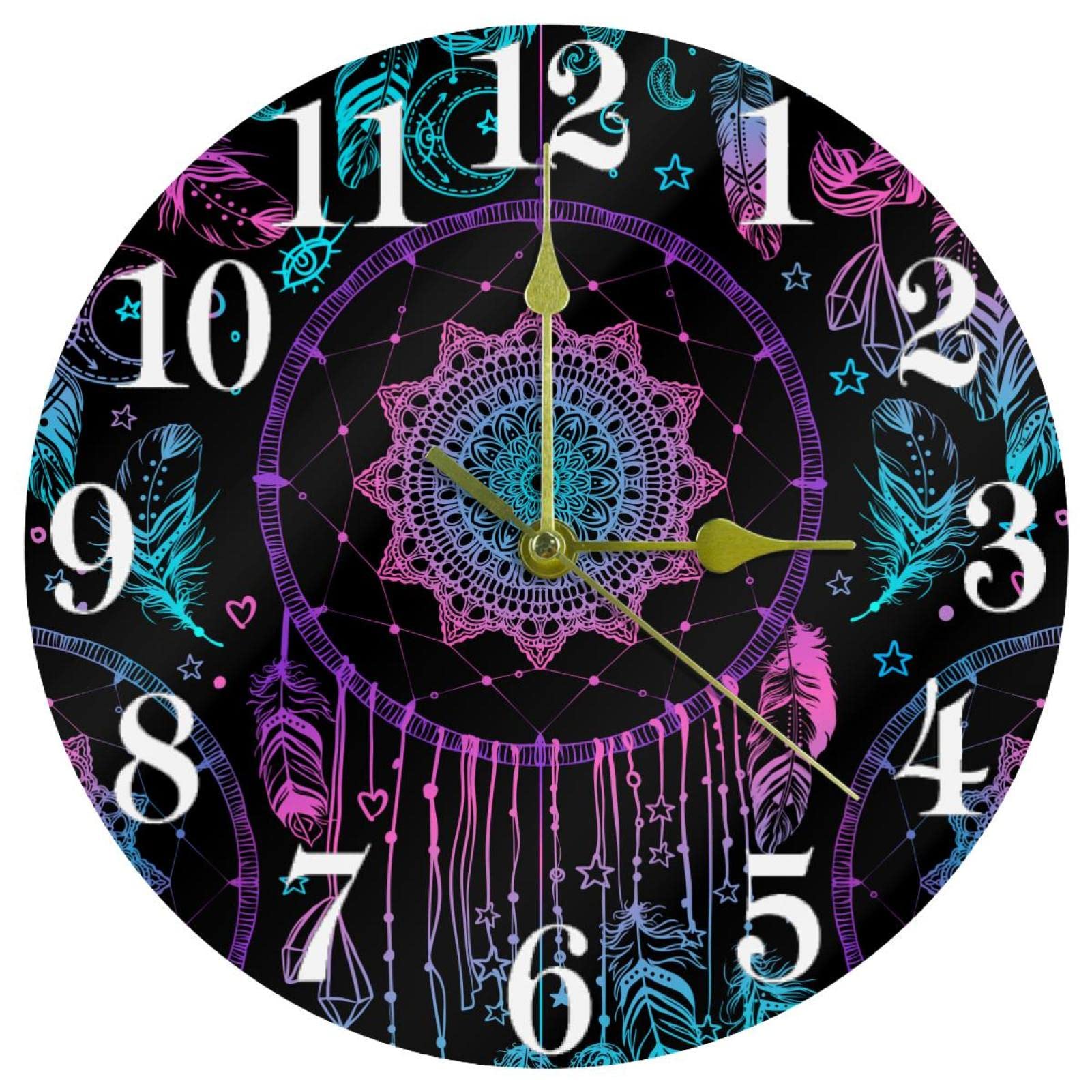 Horloge murale à piles sans tic-tac ronde et silencieuse de 25,4cm