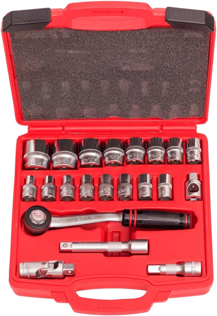 HIT Tools 12SK21122 "HIT" 21 Pc 1/2" Drive Socket Set (Professional Series)