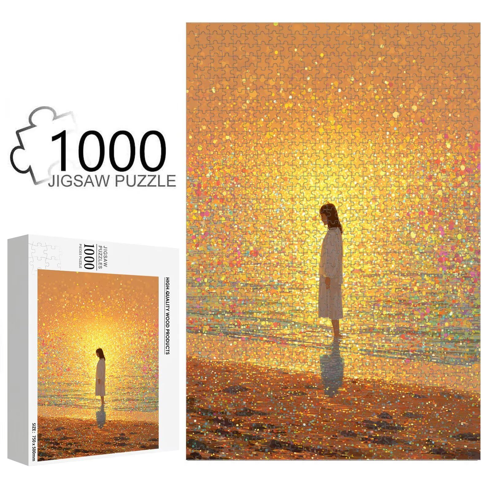 1000 Pezzi Puzzle Adulti - Ragazza & Oceano - Decorazione Murale 1T#1484