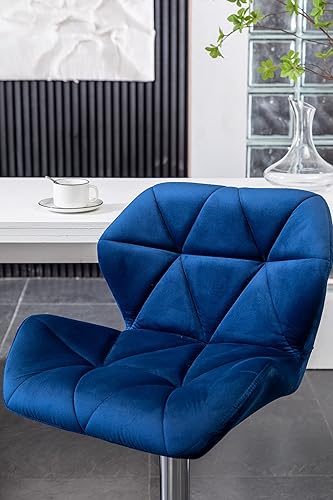 Miniatura 9 de Roundhill Furniture Breni - Taburetes de bar giratorios de terciopelo con diamantes de altura ajustable, juego de 2, color azul