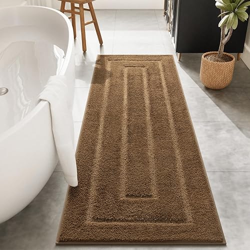 Miniatura 25 de HOMORE Alfombra Pasillo de Baño de 24 x 60 pulgadas, antideslizante, lavable, alfombras de baño largas de microfibra suave y absorbente, tapete de