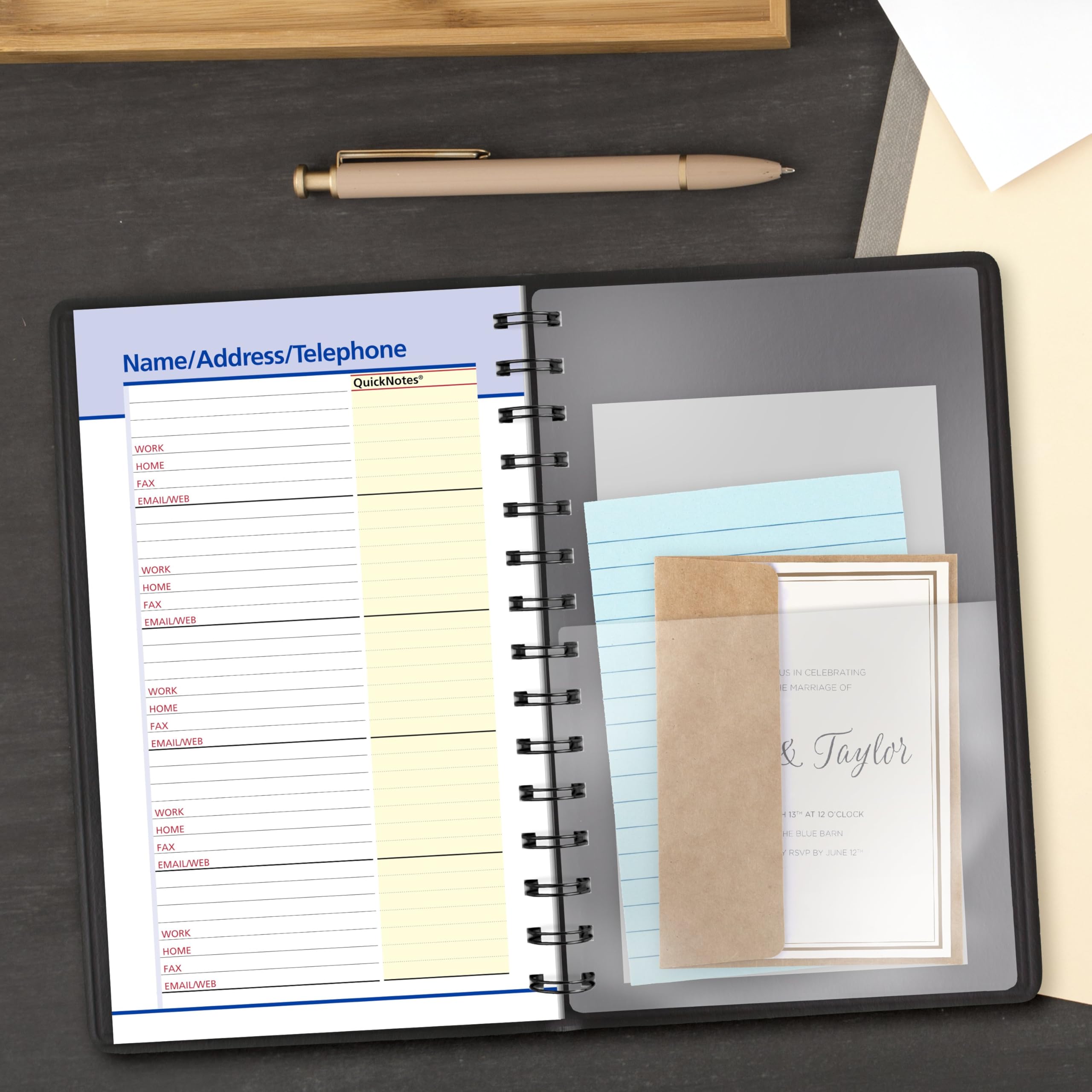 AT-A-GLANCE Terminkalender 2027, Tages- und Monatsplaner, 12,7 x 20,3 cm, QuickNotes, Schwarz (76040527)