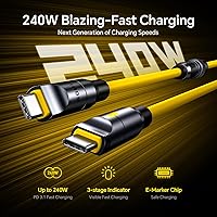 Vista 3 de AOHI Juego de cables USB 4 8 en 1 de 240 W, el futuro cable de carga rápida USB C PD3.1 de 240 W soporta transferencia de datos de 40 Gbps pantalla